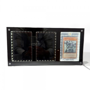 Moldura de exibição de cartas colecionáveis de acrílico LED de 3 compartimentos com One Touch 