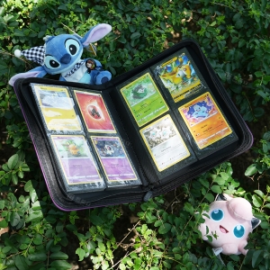 Fichário de Cartas Colecionáveis Roxo com 4 Bolsos