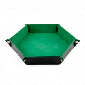 Porta-dados hexagonal de couro PU para acessórios TCG | YAGELI 