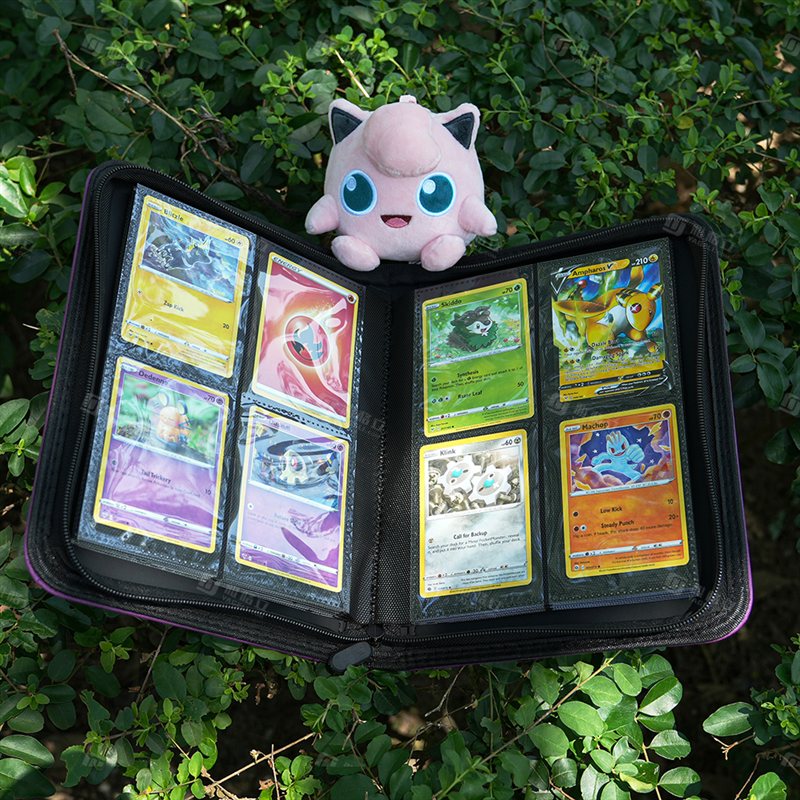 Fichário de cartas de 4 bolsos na cor roxa YAGELI